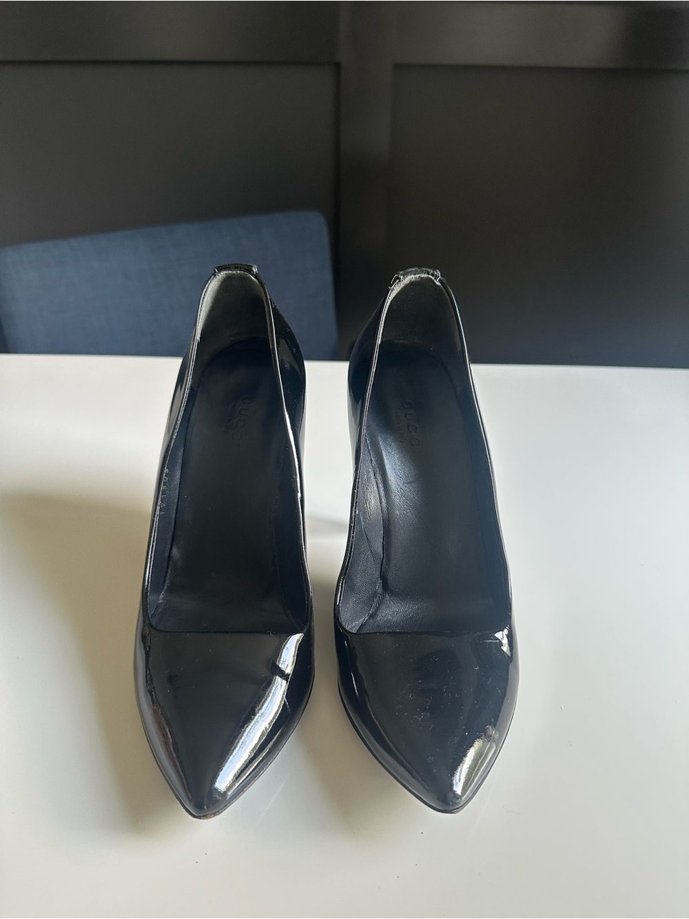 Gucci Classic Black Patent Pointed-Toe Women's Pumps